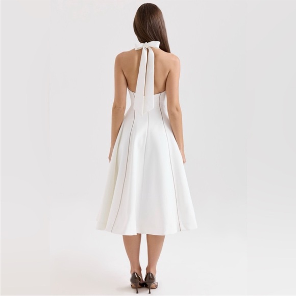 New House Of Cb Loulou Ivory Halter Neck Midi Dress - Picture 4 of 7